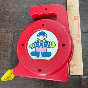 The Big Tape Toy Measuring Tape Kids Eagle School Vintage Hong Kong Large Red